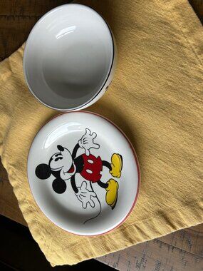 Mickey Mouse Plate & Bowl set  Part of the Gabbay  collection  plate 8 in dia  b
